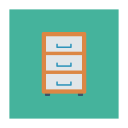 پیش‌نمایش فایل drawer-254 از پک کسب‌وکار و اداره – آیکن‌های فلت مربعی