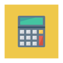 پیش‌نمایش فایل calculator-842 از پک کسب‌وکار و اداره – آیکن‌های فلت مربعی