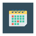پیش‌نمایش فایل calendar-1518 از پک کسب‌وکار و اداره – آیکن‌های فلت مربعی