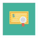 پیش‌نمایش فایل certificate-281 از پک کسب‌وکار و اداره – آیکن‌های فلت مربعی