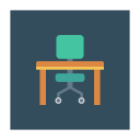 پیش‌نمایش فایل chair-436 از پک کسب‌وکار و اداره – آیکن‌های فلت مربعی