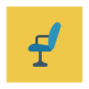 پیش‌نمایش فایل chair-438 از پک کسب‌وکار و اداره – آیکن‌های فلت مربعی