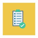 پیش‌نمایش فایل checklist-468 از پک کسب‌وکار و اداره – آیکن‌های فلت مربعی