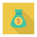 پیش‌نمایش فایل money-bag-40 از پک کسب‌وکار و اداره – سبک فلت مربعی سایه‌دار