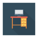 پیش‌نمایش فایل computer-1375 از پک کسب‌وکار و اداره – سبک فلت مربعی سایه‌دار