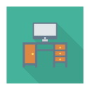 پیش‌نمایش فایل computer-1376 از پک کسب‌وکار و اداره – سبک فلت مربعی سایه‌دار