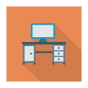 پیش‌نمایش فایل computer-1377 از پک کسب‌وکار و اداره – سبک فلت مربعی سایه‌دار