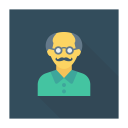 پیش‌نمایش فایل grandfather-6 از پک آواتارهای فلت مربعی سایه‌دار