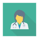 پیش‌نمایش فایل lady-doctor-5 از پک آواتارهای فلت مربعی سایه‌دار