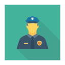 پیش‌نمایش فایل policeman-21 از پک آواتارهای فلت مربعی سایه‌دار