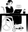 پیش‌نمایش فایل handicapped-female-employee-corresponds-by-email-while-sitting-at-computer-at-workplace-10538956 از پک زندگی اداری