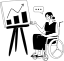 پیش‌نمایش فایل handicapped-female-employee-makes-presentation-about-companys-success-using-chart-10538960 از پک زندگی اداری