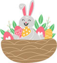 پیش‌نمایش فایل bunny-and-painted-eggs-in-nest-10829558 از پک عید پاک مبارک