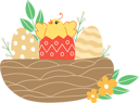 پیش‌نمایش فایل chicks-and-painted-eggs-in-nest-10829547 از پک عید پاک مبارک