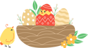 پیش‌نمایش فایل chicks-and-painted-eggs-in-nest-10829556 از پک عید پاک مبارک