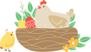 پیش‌نمایش فایل hen-and-chicks-and-painted-eggs-in-nest-for-holiday-10829544 از پک عید پاک مبارک