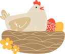پیش‌نمایش فایل hen-and-painted-eggs-in-nest-for-holiday-10829553 از پک عید پاک مبارک