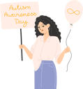 پیش‌نمایش فایل a-woman-holding-a-balloon-and-a-gold-infinity-symbol-poster-for-autism-awareness-day-11005933 از پک روز آگاهی از اوتیسم