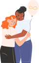 پیش‌نمایش فایل women-hugging-each-other-and-holding-gold-infinity-balloon-for-autism-awareness-day-11005916 از پک روز آگاهی از اوتیسم