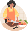 پیش‌نمایش فایل african-american-woman-cutting-vegetables-and-preparing-food-11408894 از پک در آشپزخانه
