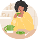 پیش‌نمایش فایل african-american-woman-drinking-tea-in-a-cozy-kitchen-11408895 از پک در آشپزخانه