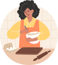 پیش‌نمایش فایل african-woman-is-preparing-pastries-at-home-in-the-kitchen-11408898 از پک در آشپزخانه