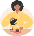 پیش‌نمایش فایل african-woman-makes-coffee-at-home-11408899 از پک در آشپزخانه