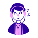 پیش‌نمایش فایل lady-listening-music-on-headphones-11478433 از پک آواتار شخصیت نسل زد مد روز