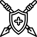 پیش‌نمایش فایل shield-with-spear-1777481 از پک قرون وسطی