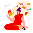 پیش‌نمایش فایل chinese-woman-shopping-using-mobile-application-4741897 از پک سال نو چینی