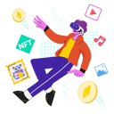 پیش‌نمایش فایل boy-create-nft-using-vr-tech-5017554 از پک ان‌اف‌تی و رمزارز