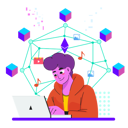 پیش‌نمایش فایل man-working-on-nft-blockchain-5017552 از پک ان‌اف‌تی و رمزارز