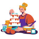 پیش‌نمایش فایل female-chef-decorating-cake-5257439 از پک آخر هفته
