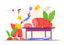 پیش‌نمایش فایل chef-chopping-meat-5359840 از پک شغل