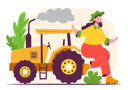 پیش‌نمایش فایل female-farmer-with-tractor-5560538 از پک شغل
