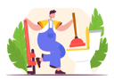 پیش‌نمایش فایل handyman-remove-blockage-with-plunger-in-toilet-5560558 از پک شغل