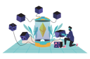 پیش‌نمایش فایل ethereum-blockchain-technology-5373990 از پک سیستم بلاکچین