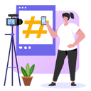 پیش‌نمایش فایل female-influencer-using-hashtag-promotion-5374007 از پک تولید محتوا و تأثیرگذاری در شبکه‌های اجتماعی