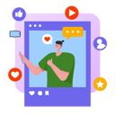 پیش‌نمایش فایل male-social-media-influencer-posting-picture-5374003 از پک تولید محتوا و تأثیرگذاری در شبکه‌های اجتماعی