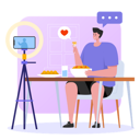 پیش‌نمایش فایل man-shooting-asmr-food-mukbang-video-5374009 از پک تولید محتوا و تأثیرگذاری در شبکه‌های اجتماعی