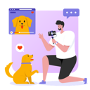 پیش‌نمایش فایل man-shooting-vlog-with-pet-dog-5374011 از پک تولید محتوا و تأثیرگذاری در شبکه‌های اجتماعی