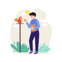 پیش‌نمایش فایل boy-giving-food-to-bird-5691592 از پک حیوانات خانگی و گیاهان