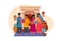 پیش‌نمایش فایل family-exchanging-gifts-on-diwali-5694854 از پک دیوالی (جشنواره نور)
