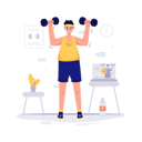 پیش‌نمایش فایل man-doing-workout-and-watching-video-at-home-5705889 از پک فعالیت‌های روزمره