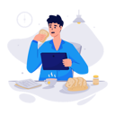پیش‌نمایش فایل man-having-breakfast-with-tablet-5705900 از پک فعالیت‌های روزمره