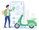 پیش‌نمایش فایل delivery-man-checking-delivery-drop-off-location-5776705 از پک تحویل غذا