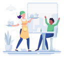پیش‌نمایش فایل female-serving-food-to-man-at-restaurant-5776713 از پک تحویل غذا