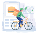 پیش‌نمایش فایل man-delivering-food-using-bicycle-5776719 از پک تحویل غذا