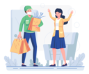 پیش‌نمایش فایل man-delivering-groceries-to-female-customer-5776715 از پک تحویل غذا