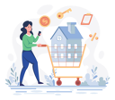 پیش‌نمایش فایل girl-purchasing-house-5776737 از پک اجاره خانه آنلاین